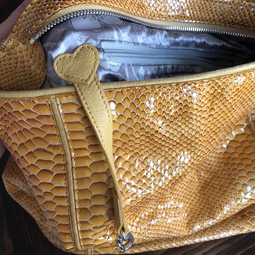 Brighton Yellow Faux Python Leather Crossbody - image 8